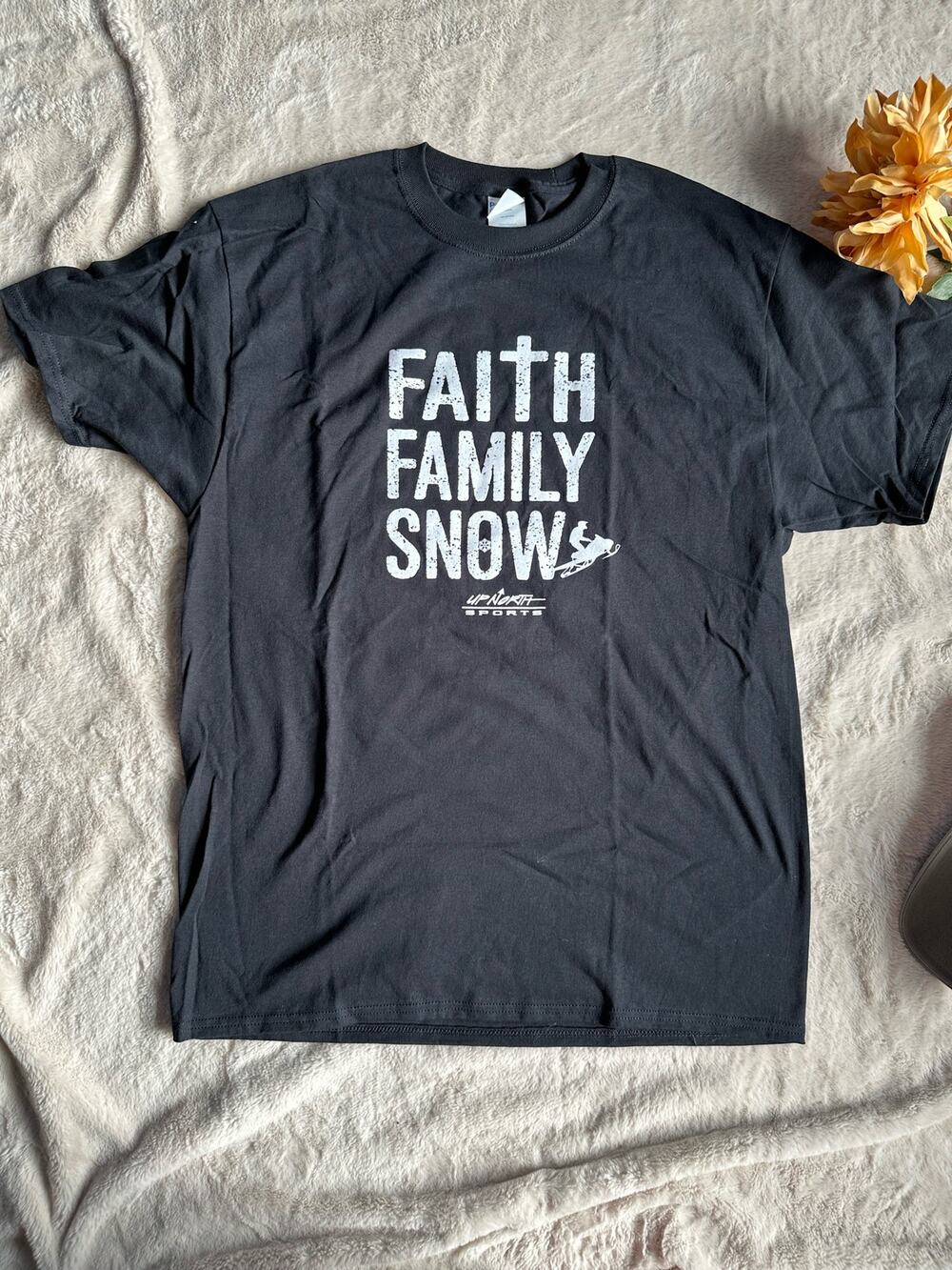 Faith Family Snow T-shirt Large